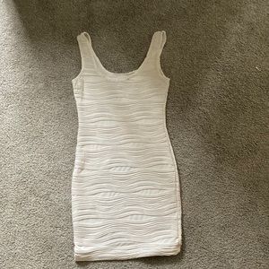 Cream white bodycon mini dress